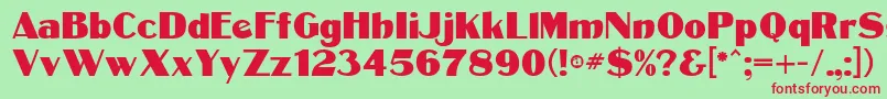 CotrellCFExtraBold Regular Font – Red Fonts on Green Background