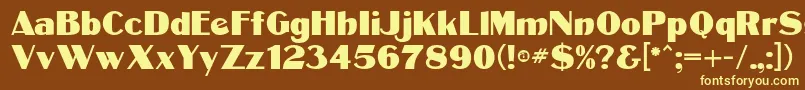 CotrellCFExtraBold Regular-fontti – keltaiset fontit ruskealla taustalla