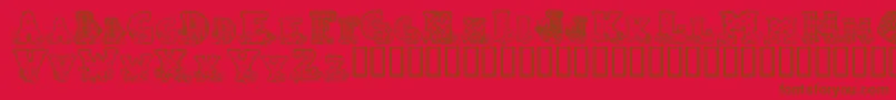 COUNB   -fontti – ruskeat fontit punaisella taustalla