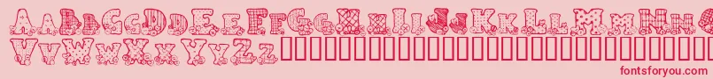 COUNB   -Schriftart – Rote Schriften auf rosa Hintergrund