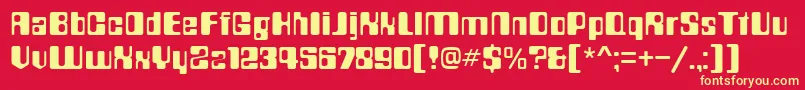 Countdown Font – Yellow Fonts on Red Background