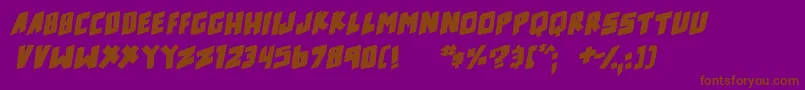counter hit Bold Italic-Schriftart – Braune Schriften auf violettem Hintergrund