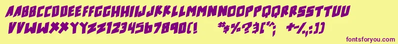 counter hit Bold Italic Font – Purple Fonts on Yellow Background