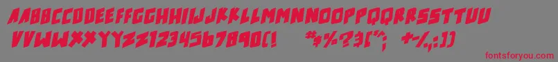フォントcounter hit Bold Italic – 赤い文字の灰色の背景
