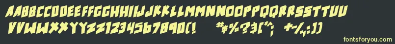 counter hit Bold Italic-Schriftart – Gelbe Schriften auf schwarzem Hintergrund