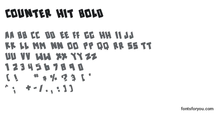 Schriftart Counter hit Bold – Alphabet, Zahlen, spezielle Symbole