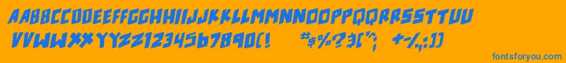 counter hit Italic Font – Blue Fonts on Orange Background