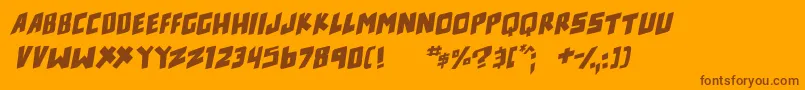 counter hit Italic Font – Brown Fonts on Orange Background