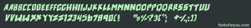 counter hit Italic Font – Green Fonts on Black Background