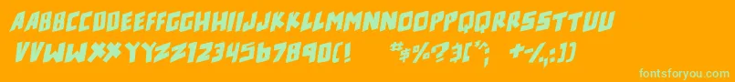 counter hit Italic Font – Green Fonts on Orange Background