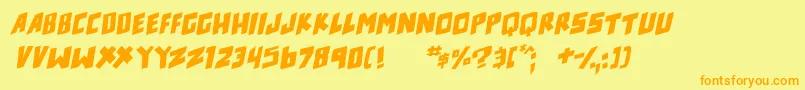 counter hit Italic Font – Orange Fonts on Yellow Background