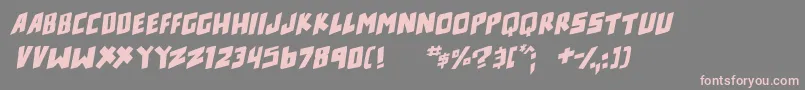 counter hit Italic Font – Pink Fonts on Gray Background