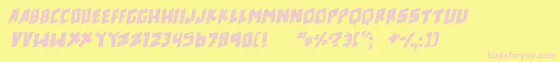 フォントcounter hit Italic – ピンクのフォント、黄色の背景