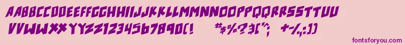 counter hit Italic Font – Purple Fonts on Pink Background