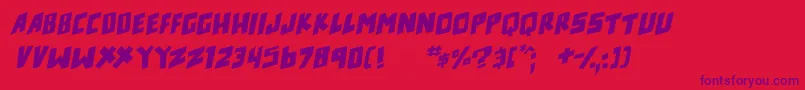 counter hit Italic Font – Purple Fonts on Red Background