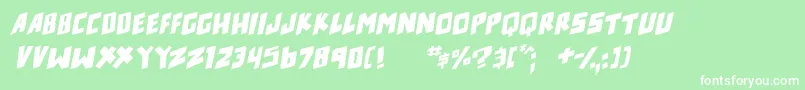 counter hit Italic Font – White Fonts on Green Background