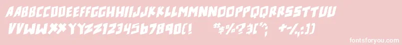 counter hit Italic-Schriftart – Weiße Schriften auf rosa Hintergrund