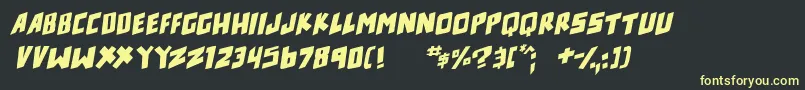 counter hit Italic Font – Yellow Fonts on Black Background