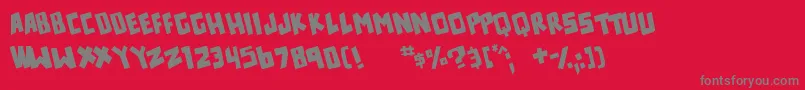 counter hit Font – Gray Fonts on Red Background