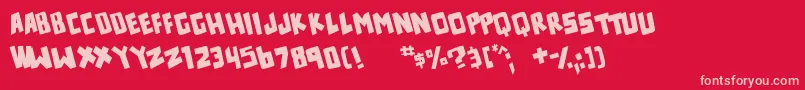 counter hit Font – Pink Fonts on Red Background