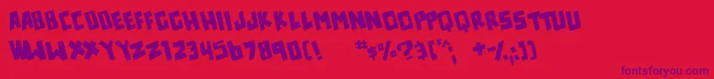 counter hit Font – Purple Fonts on Red Background