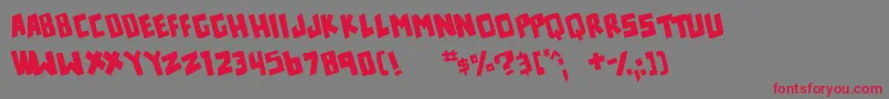 counter hit Font – Red Fonts on Gray Background