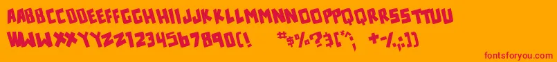counter hit Font – Red Fonts on Orange Background