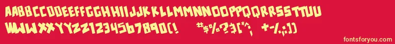 counter hit Font – Yellow Fonts on Red Background
