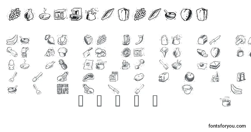 Schriftart Counterscraps (124056) – Alphabet, Zahlen, spezielle Symbole