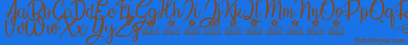 Countryside Personal Use Font – Brown Fonts on Blue Background