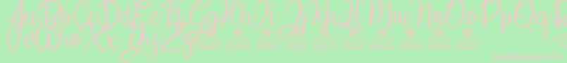 Countryside Personal Use Font – Pink Fonts on Green Background