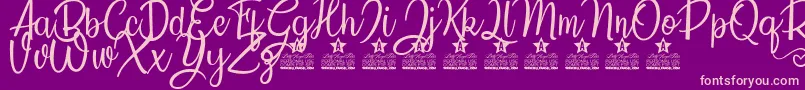フォントCountryside Personal Use – 紫の背景にピンクのフォント