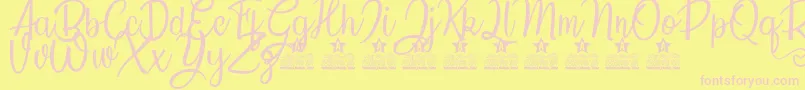 Countryside Personal Use Font – Pink Fonts on Yellow Background