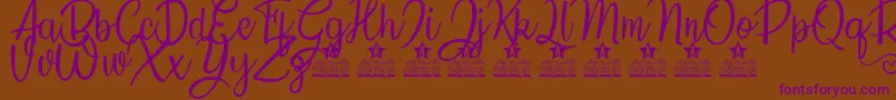 Countryside Personal Use Font – Purple Fonts on Brown Background