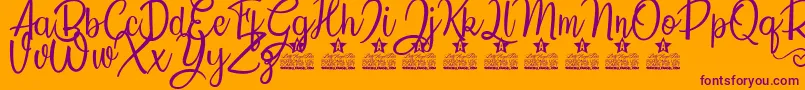 Countryside Personal Use Font – Purple Fonts on Orange Background