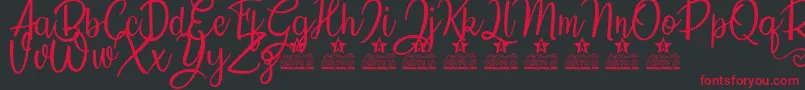Countryside Personal Use Font – Red Fonts on Black Background