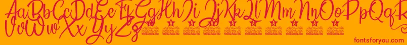 Countryside Personal Use Font – Red Fonts on Orange Background