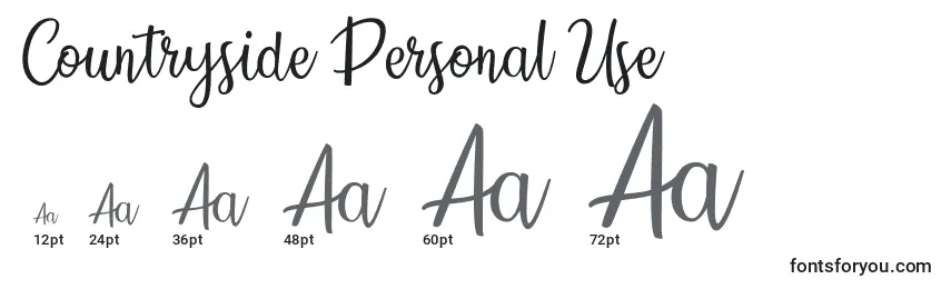 Countryside Personal Use Font Sizes