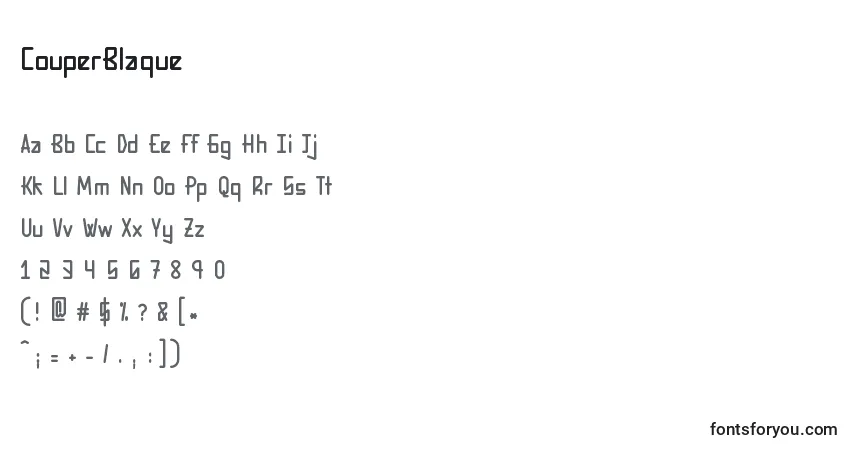 Schriftart CouperBlaque – Alphabet, Zahlen, spezielle Symbole