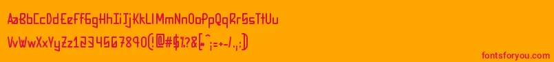 CouperBlaque-Schriftart – Rote Schriften auf orangefarbenem Hintergrund