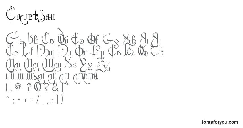 Шрифт Courthan – алфавит, цифры, специальные символы
