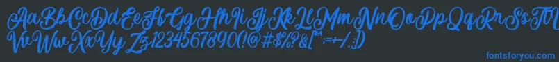 Courtland Font – Blue Fonts on Black Background
