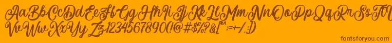 Courtland Font – Brown Fonts on Orange Background