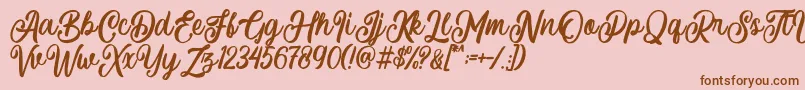 Courtland-Schriftart – Braune Schriften auf rosa Hintergrund