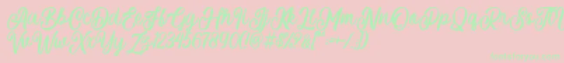 Courtland Font – Green Fonts on Pink Background