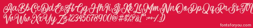 Courtland Font – Pink Fonts on Red Background