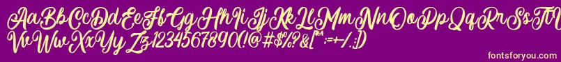 Courtland Font – Yellow Fonts on Purple Background