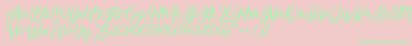 Courtland Font – Green Fonts on Pink Background