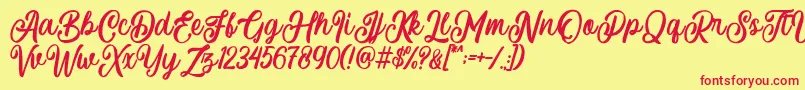 Courtland Font – Red Fonts on Yellow Background