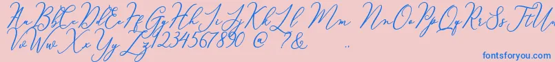 Courtney Font – Blue Fonts on Pink Background